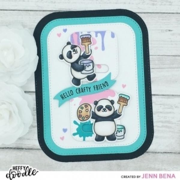 Heffy Doodle Stitched Rounded Metric Rectangle Cutting Dies - Stanze 