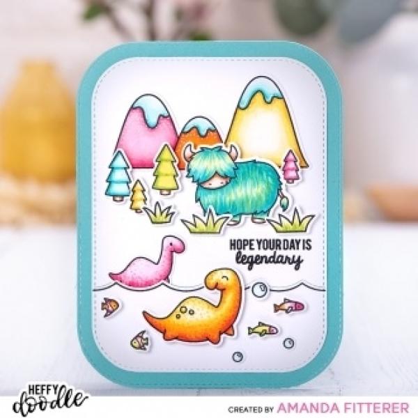 Heffy Doodle Stitched Rounded Metric Rectangle Cutting Dies - Stanze 