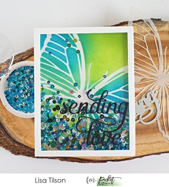 Picket Fence Studios Soar Butterfly 6x6 Inch Stencil - Schablone