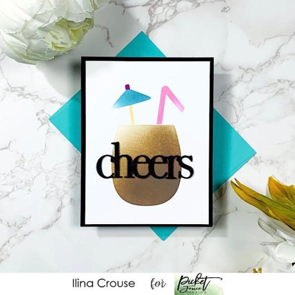 Picket Fence Studios Tropical Drinks 6x6 Inch Stencil - Schablone