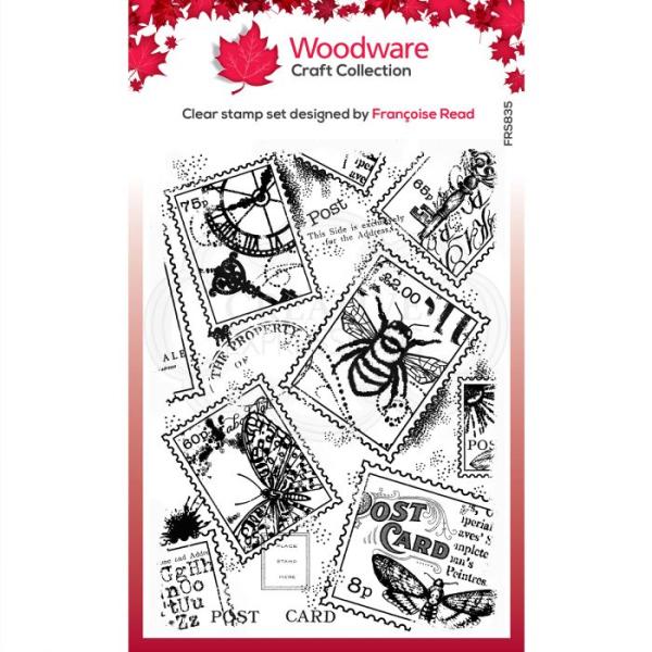Woodware Postage stamp background  Clear Stamps - Stempel 
