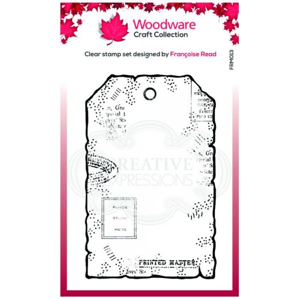 Woodware Small Paper Tag  Clear Stamps - Stempel 
