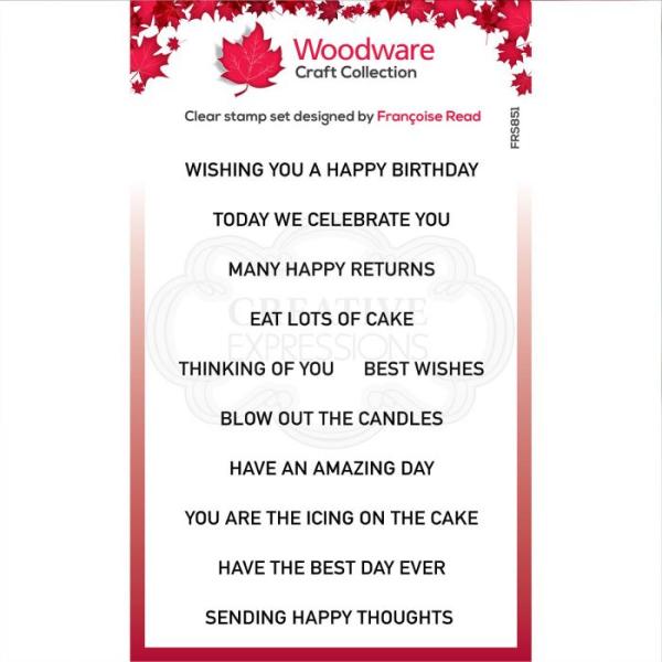 Woodware Geburtstags-Streifen  Clear Stamps - Stempel 