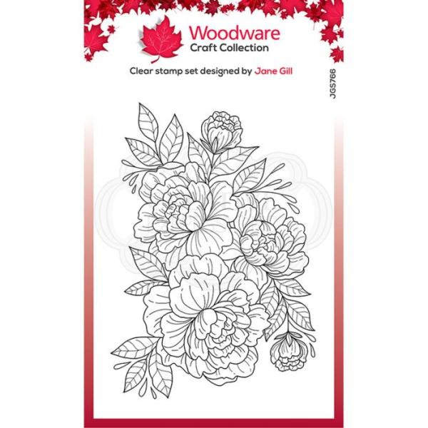 Woodware Camellia Spray  Clear Stamps - Stempel 