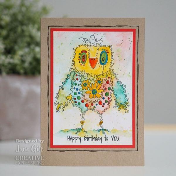 Woodware Fuzzy Friends Hugo  Clear Stamps - Stempel 