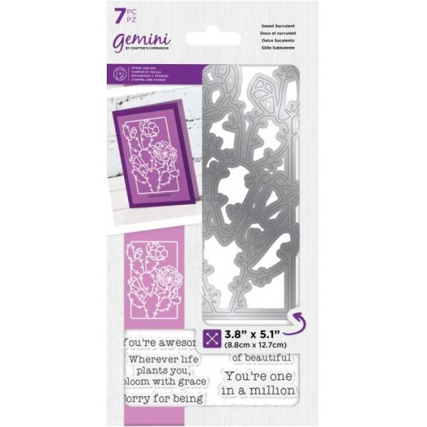 Gemini Sweet Succulent Stamp & Die - Stempel & Stanze 