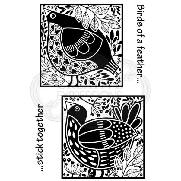 Woodware Set Bird Blocks  Clear Stamps - Stempel 