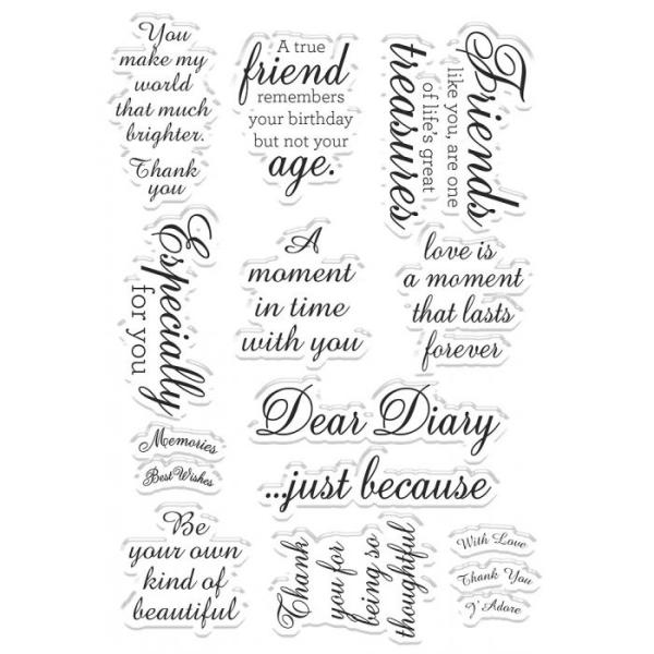 Crafters Companion - Vintage Diary Adorning Sentiments  - Clear Stamps