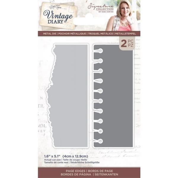 Crafters Companion - Vintage Diary Page Edges Dies  - Stanze