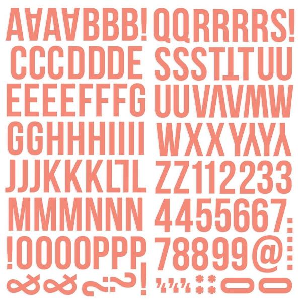 Simple Stories - Color Vibe - Coral - Foam Alpha Stickers 