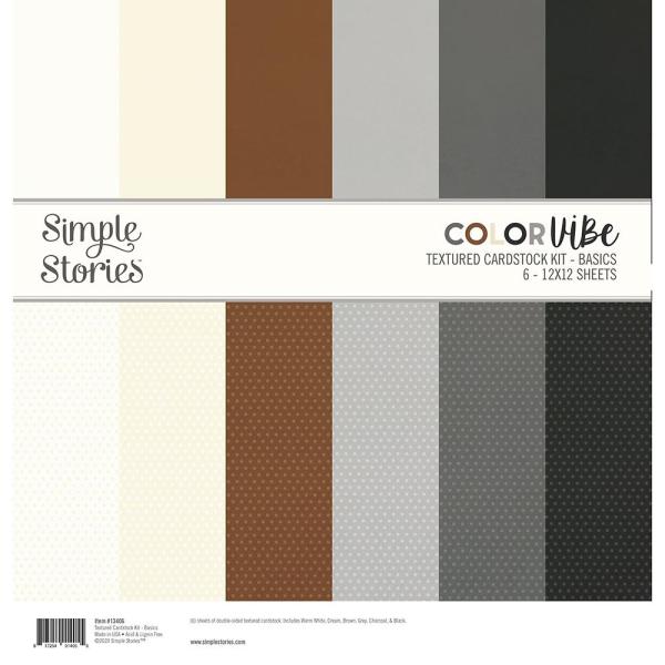 Simple Stories Color Vibe - Basics - Textured Cardstock 12x12 Inch