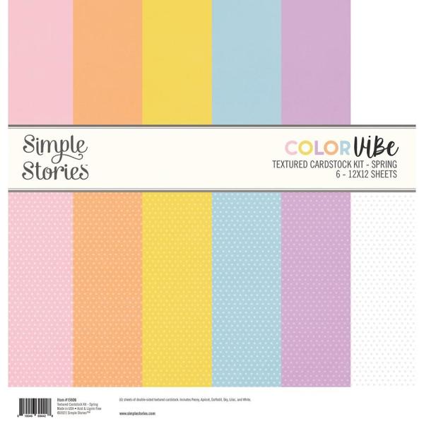 Simple Stories Color Vibe - Spring - Textured Cardstock 12x12 Inch