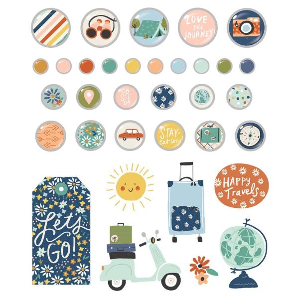 Simple Stories   Safe Travels  Decorative Brads