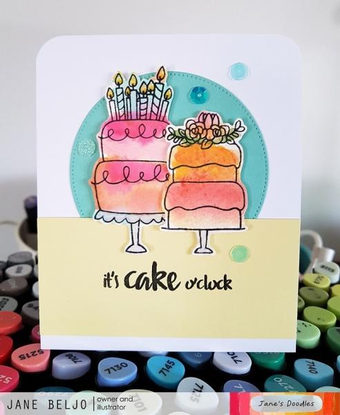 Janes Doodles "Cake!" Clear Stamp - Stempelset