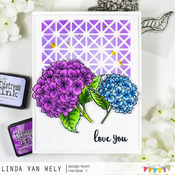 Janes Doodles "Hydrangea" Clear Stamp - Stempelset