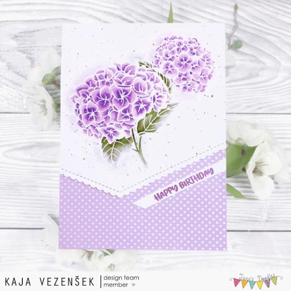 Janes Doodles "Hydrangea" Clear Stamp - Stempelset