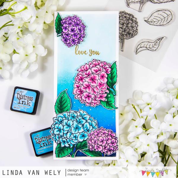 Janes Doodles "Hydrangea" Clear Stamp - Stempelset