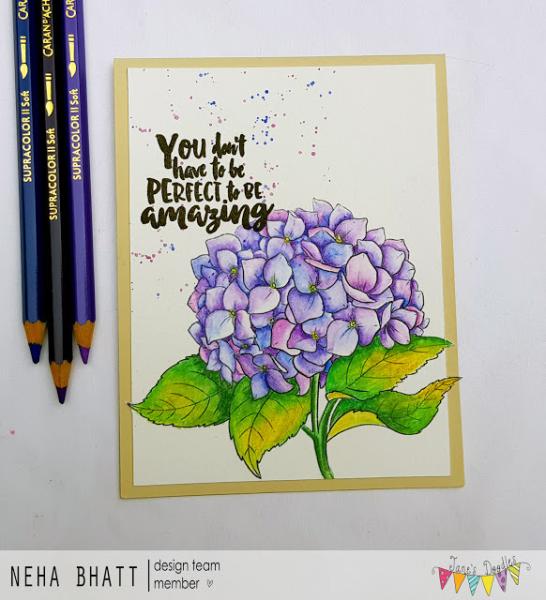 Janes Doodles "Hydrangea" Clear Stamp - Stempelset