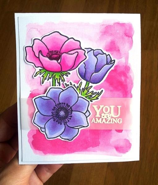 Janes Doodles " Anemone" Clear Stamp - Stempelset