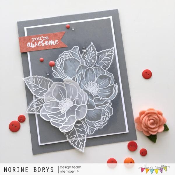 Janes Doodles " Bloom" Clear Stamp - Stempelset
