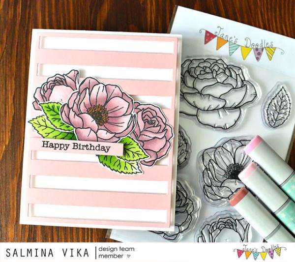 Janes Doodles " Bloom" Clear Stamp - Stempelset