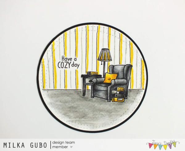 Janes Doodles " Cozy Up" Clear Stamp - Stempelset