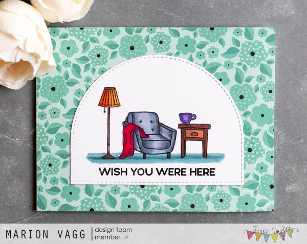 Janes Doodles " Cozy Up" Clear Stamp - Stempelset