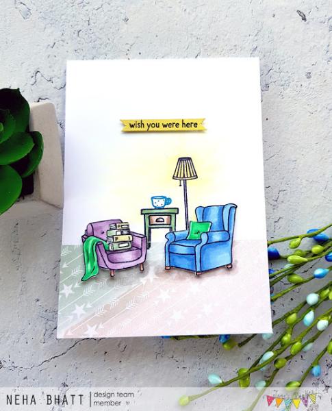 Janes Doodles " Cozy Up" Clear Stamp - Stempelset