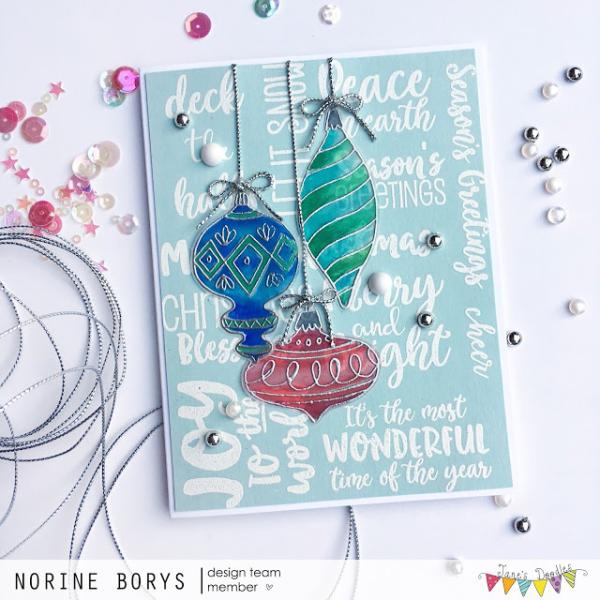 Janes Doodles " Deck the Halls" Clear Stamp - Stempelset
