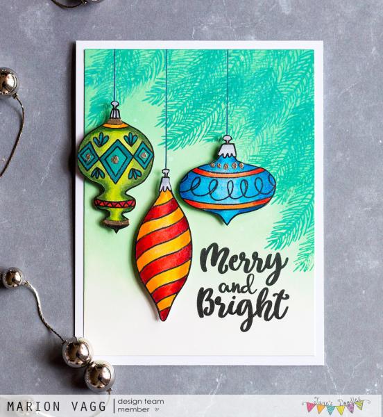 Janes Doodles " Deck the Halls" Clear Stamp - Stempelset