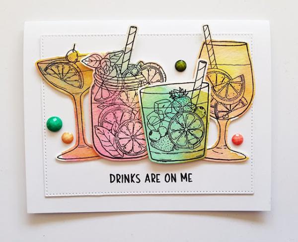 Janes Doodles " Happy Hour" Clear Stamp - Stempelset