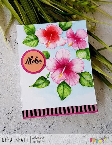 Janes Doodles " Hibiscus" Clear Stamp - Stempelset