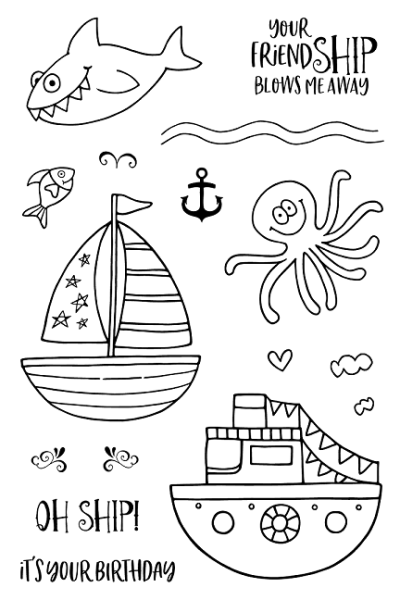 Janes Doodles " Oh Ship!" Clear Stamp - Stempelset