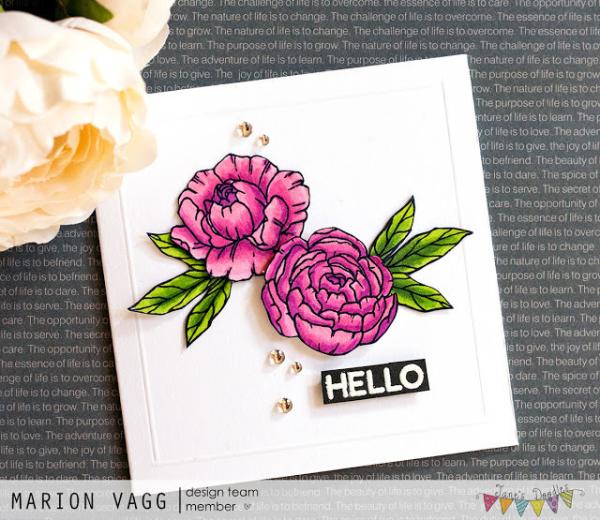 Janes Doodles " Peony" Clear Stamp - Stempelset