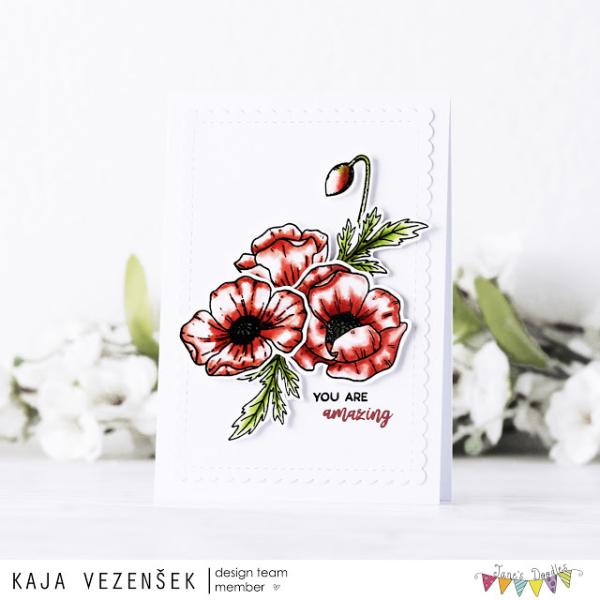 Janes Doodles " Poppy" Clear Stamp - Stempelset