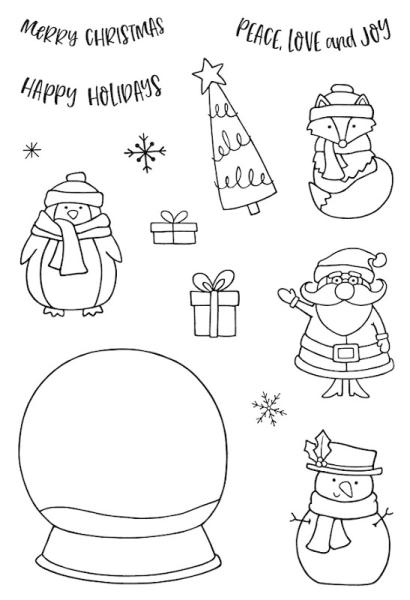 Janes Doodles " Snow Globe" Clear Stamp - Stempelset