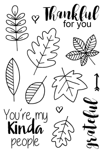 Janes Doodles " Thankful" Clear Stamp - Stempelset