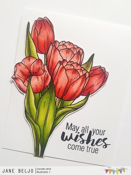 Janes Doodles " Tulips" Clear Stamp - Stempelset