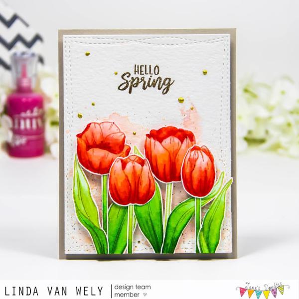 Janes Doodles " Tulips" Clear Stamp - Stempelset