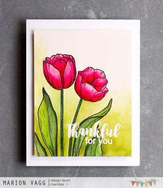 Janes Doodles " Tulips" Clear Stamp - Stempelset