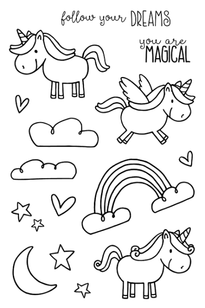 Janes Doodles " Unicorn" Clear Stamp - Stempelset