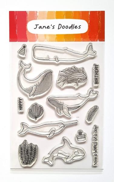 Janes Doodles " Whales" Clear Stamp - Stempelset