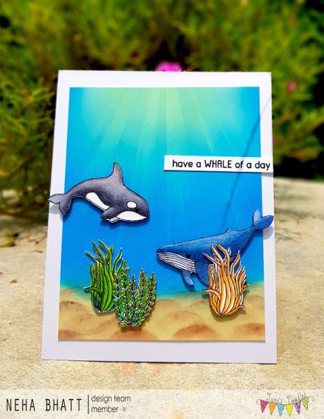 Janes Doodles " Whales" Clear Stamp - Stempelset