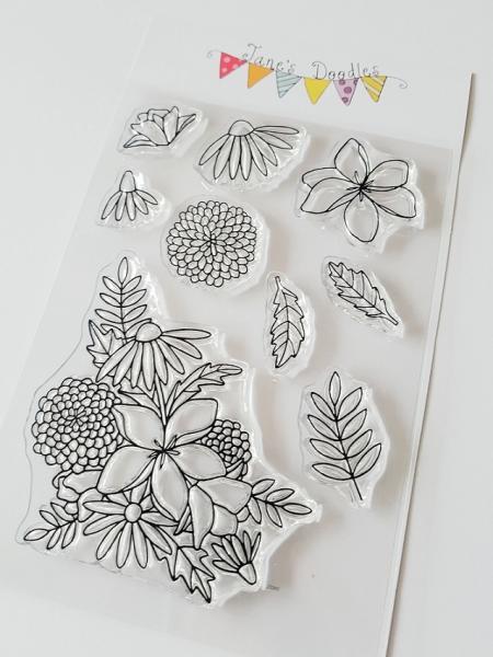 Janes Doodles " Wild Flowers" Clear Stamp - Stempelset