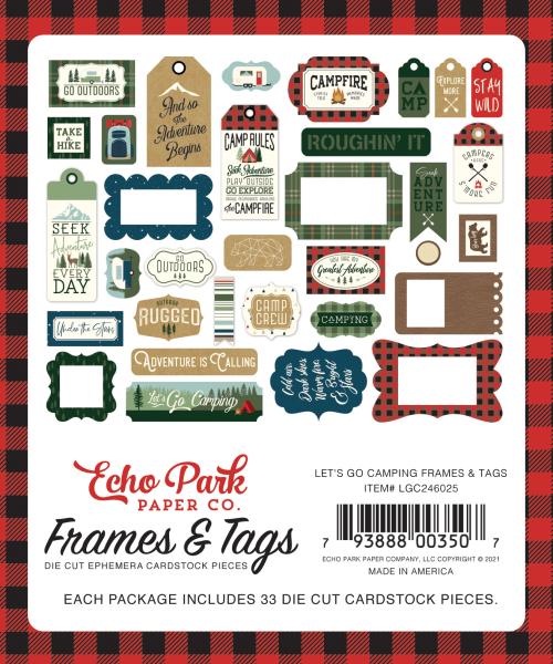 Echo Park "Let's Go Camping" Frames & Tags