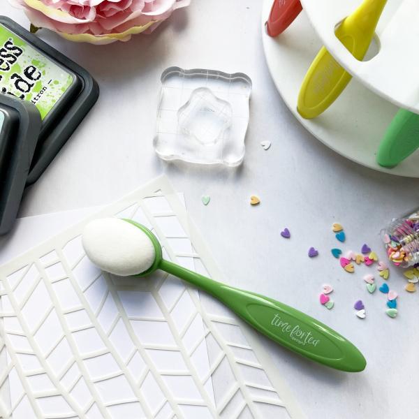 Time For Tea  Beautiful Blender Brush Large Sage Green
