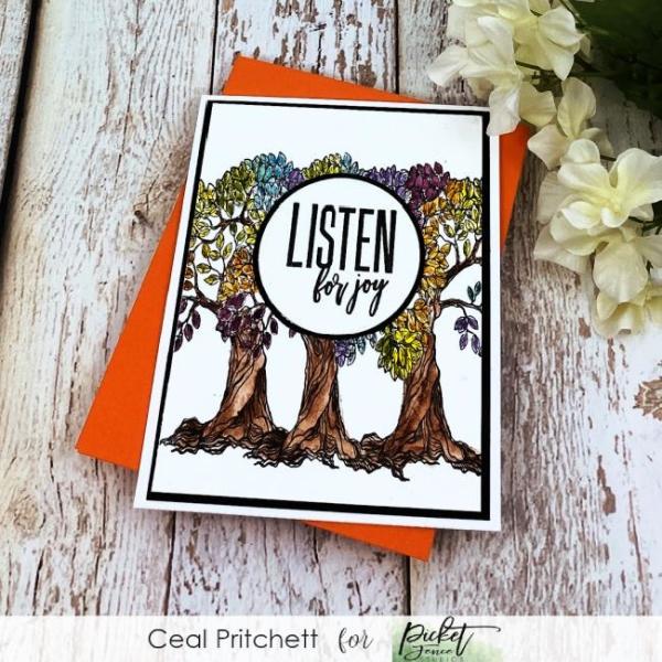 Picket Fence Studios Listen for Joy Clear Stamps 