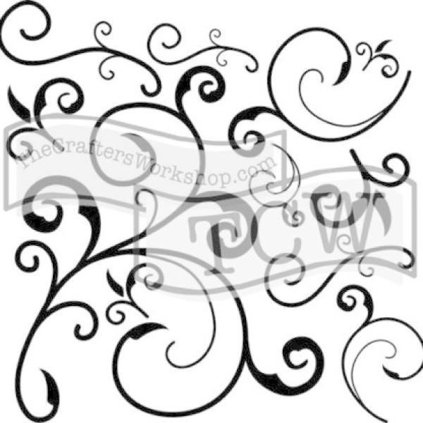The Crafters Workshop Capricious   Stencil - Schablone 6x6"