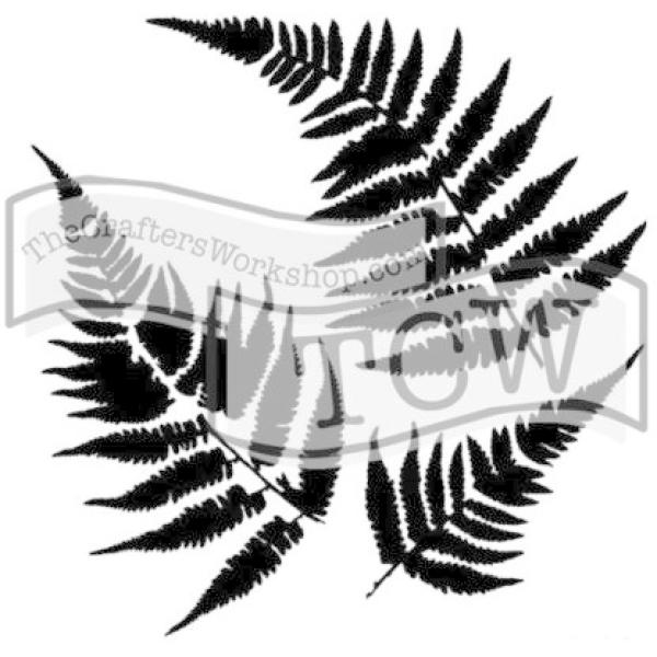 The Crafters Workshop Ferns   Stencil - Schablone 6x6"