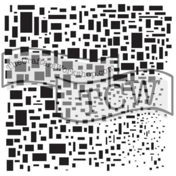 The Crafters Workshop Cubist   Stencil - Schablone 6x6"